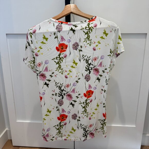 Ted Baker Floral Print Short Sleeve Tee Top Size 3 - Picture 4 of 9